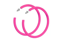Neon Øreringe - Pink Hoops
