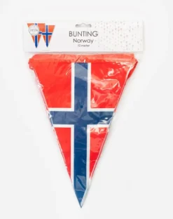 Norsk Vimpel Flagguirlande 10 meter, 20 x 30 cm