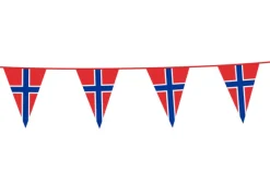 Norsk Vimpel Flagguirlande 10 meter, 20 x 30 cm