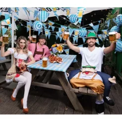 Oktoberfest Blå/Hvid Ternet Lanterner, 2 stk.