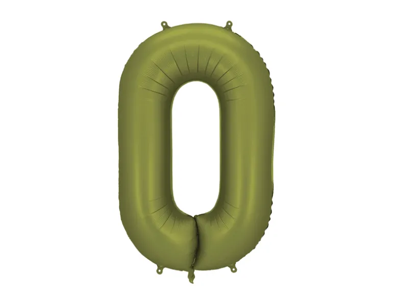 Olivengrøn Tal Ballon 86 cm - 0