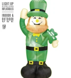 Oppustelige Leprechaun Figur m/Lys, 150 cm