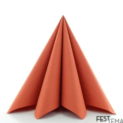 Orange Luksus Servietter "Terrakotta", 40 x 40 cm, 20 stk.