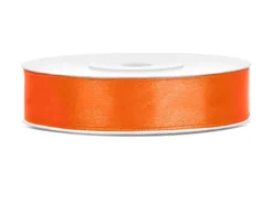 Orange Satinbånd 12 mm, 25 meter