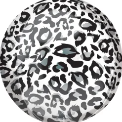Orbz Kugle Folieballon 40 cm, Sne Leopard