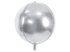 Orbz Kugle Folieballon - Metallic Sølv, 40 cm