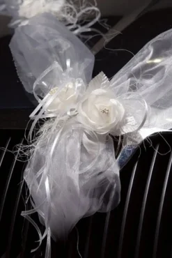Organza bånd med blomster