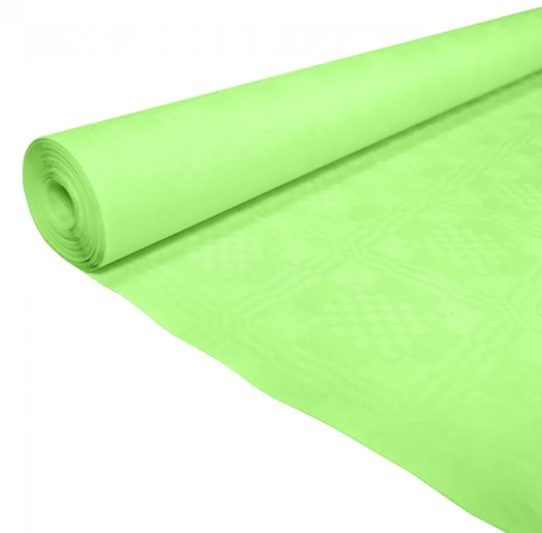 Papirdug: Damask Limegrøn Rulledug 1,19 x 8M