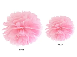 Papir pompom 35cm - baby lyserød