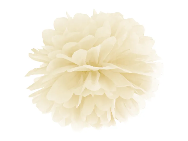 Papir pompom 35cm - elfenben