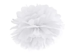 Papir pompom 35cm - hvid