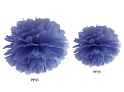 Papir pompom 25cm - mørkeblå