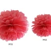 Papir pompom 25cm - rød