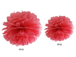 Papir pompom 25cm - rød