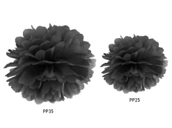Papir pompom 25cm - sort