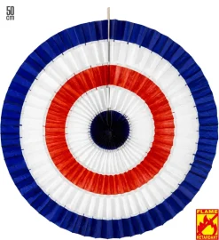 Papir Rosette - Rød/Hvid/Blå