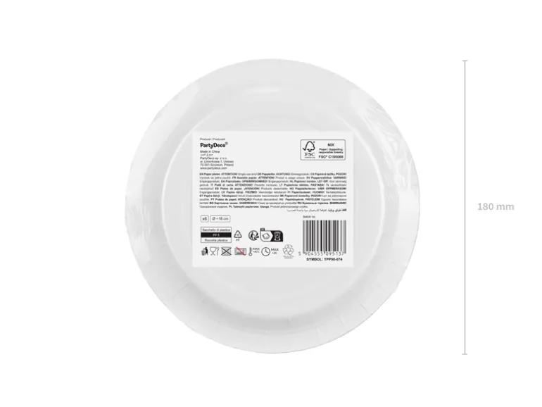 Paptallerkener Mørkeblå 18 cm (6 stk.)