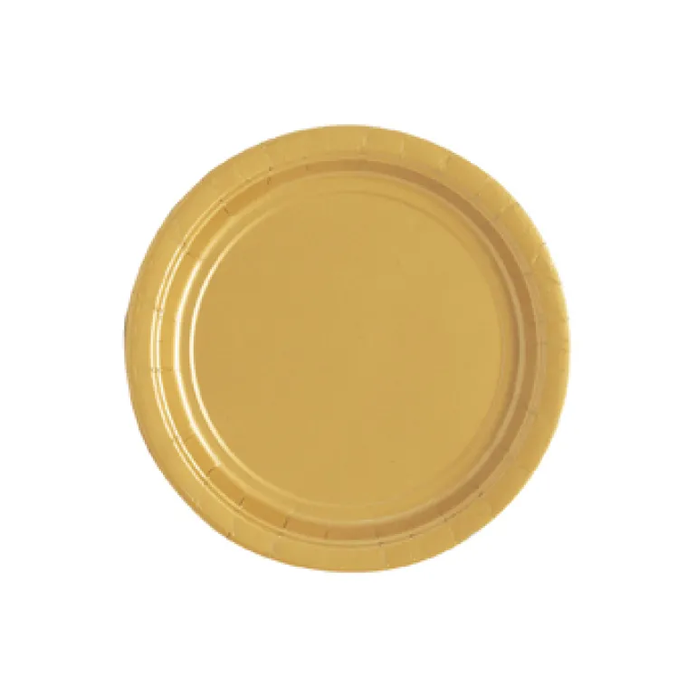 Paptallerkner - Guld, 17.1 cm