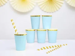 Pastel Blå Papkrus m/Guld Kant