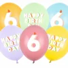 Pastel 6 Års Fødselsdagsballoner, 6 stk.