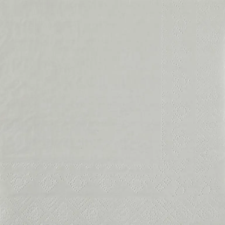 Perlegrå Frokostservietter 33 x 33 cm, 25 stk.