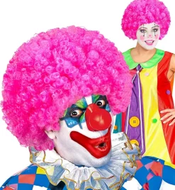 Pink Afro Paryk til Voksne