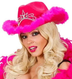 Pink Cowboy hat m/Diadem
