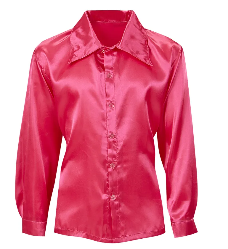 Pink Satin Skjorte