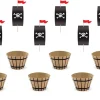 Pirat Cupcake Covers og Kagetoppers, 6 stk.