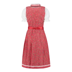 Rød Luksus Dirndl i 3 dele m/Løs Skjorte
