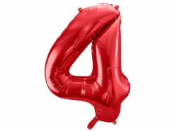 Rød Tal Ballon 86 cm - 4