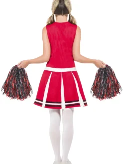Rødt Cheerleader Kostume, Voksen