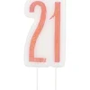 21 År Kagelys - Happy BDAY Rosegold Glitz