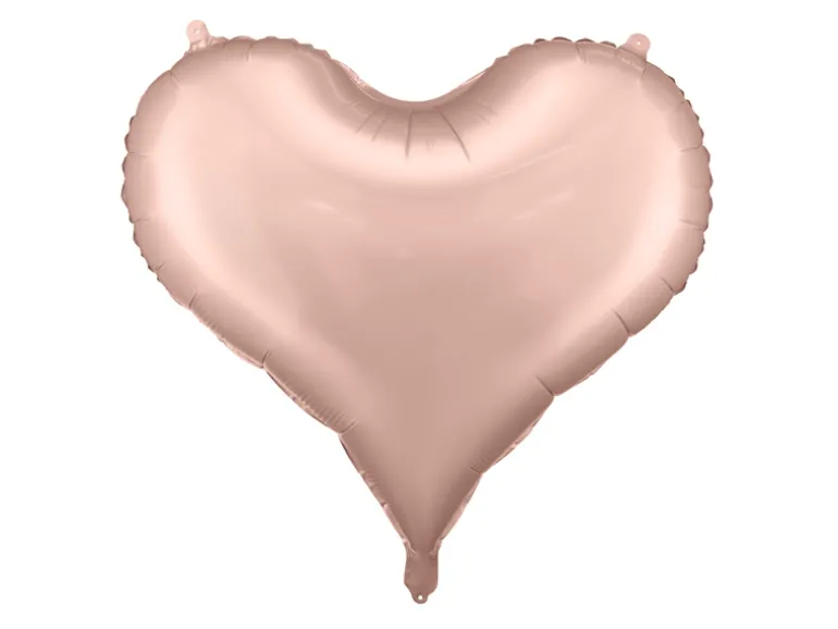 Romantisk Rosegold Hjerte - Folieballon 61 x 53 cm