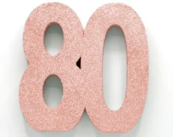 Rosegold Glitter "80" Tal Dekoration