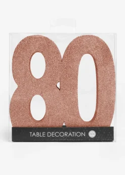 Rosegold Glitter "80" Tal Dekoration