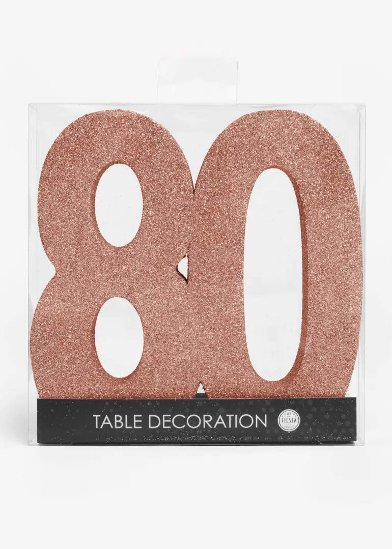 Rosegold Glitter "80" Tal Dekoration