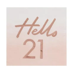 Rosegold "Hello 21" Frokostservietter, 16 stk.