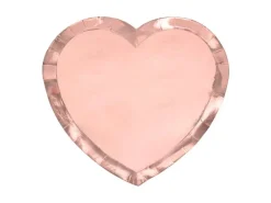 Rosegold Hjerte Formet Middagstallerkner, 6 stk.