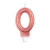 Rosegold Talformet Kagelys m/Glitter 7 cm - 0 Tal