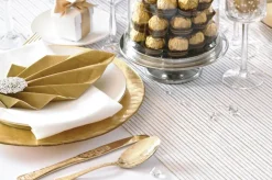 Rulle med hvid organza med guld