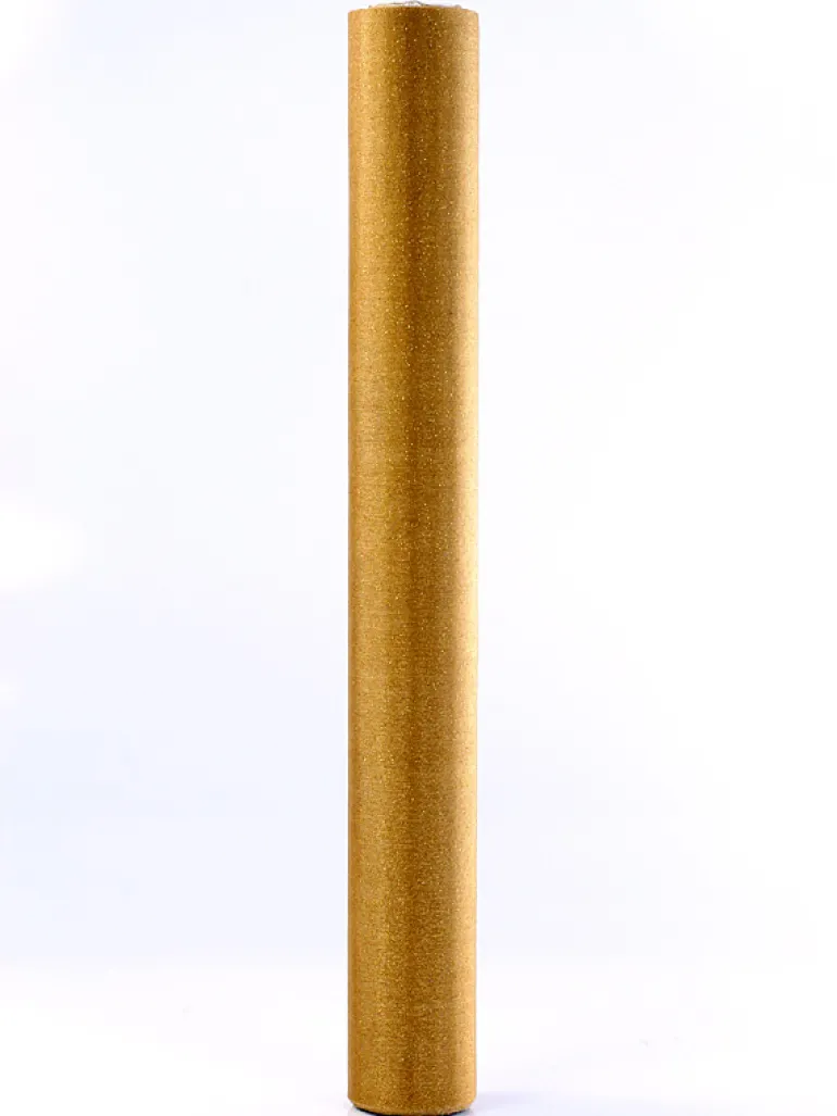 Rulle med organza glitter guld 0.36 x 9m