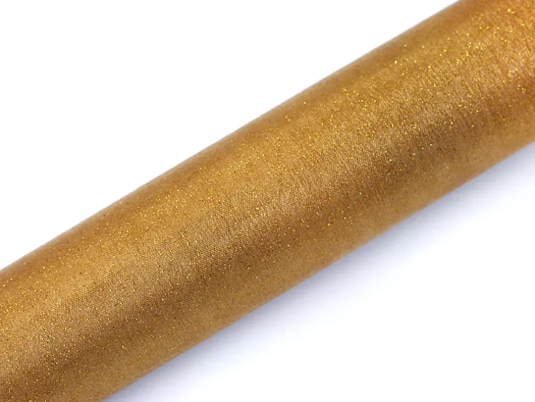 Rulle med organza glitter guld 0.36 x 9m