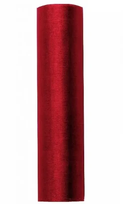 Rulle med rødt organza 0.16 x 9m