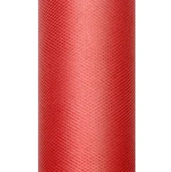 Rulle med rødt tyl 30cm x 9m
