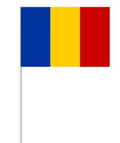 Rumænsk Papirflag på Pind, 27 x 20 cm