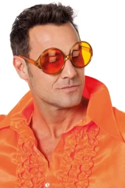 Runde Oversize Party Briller, Orange