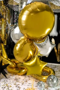 Rund Folie Ballon, 45 cm, Sølv