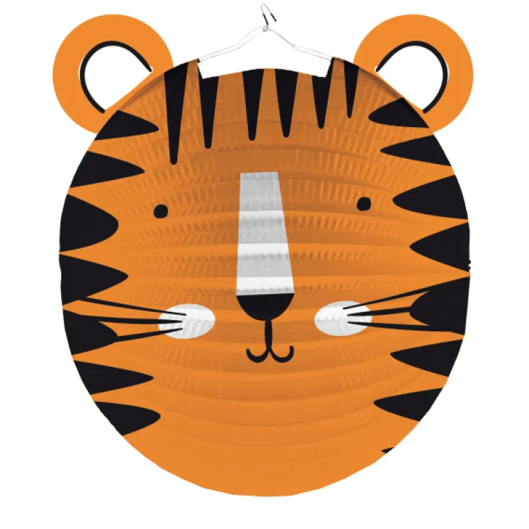 Rund "Get Wild" Tiger Lanterne, 25 cm