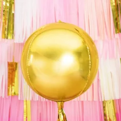 Rund Kugle Folieballon - Metallic Guld, 40 cm
